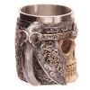 1pc Skull Knight Mug, Stainless Steel Viking Skull Mug, Creative Skeleton Beer Mug, Metal Skull Coffee Mug, Funny Gift, Home Kitchen Supplies