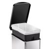 10L Step Trash Can Brushed Stainless Steel with Black Plastic Lid