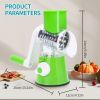 Vegetable Slicer, 3 in 1 Round Veggie Chopper Fruit Cutter Cheese Shredder Rotary Drum Grater with 3 Stainless Steel Blades,1 Julienne peeler and 1 Br